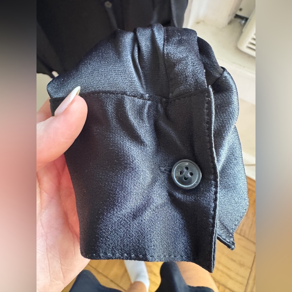 Zara Black Satin Button down shirt- small - Picture 4 of 4